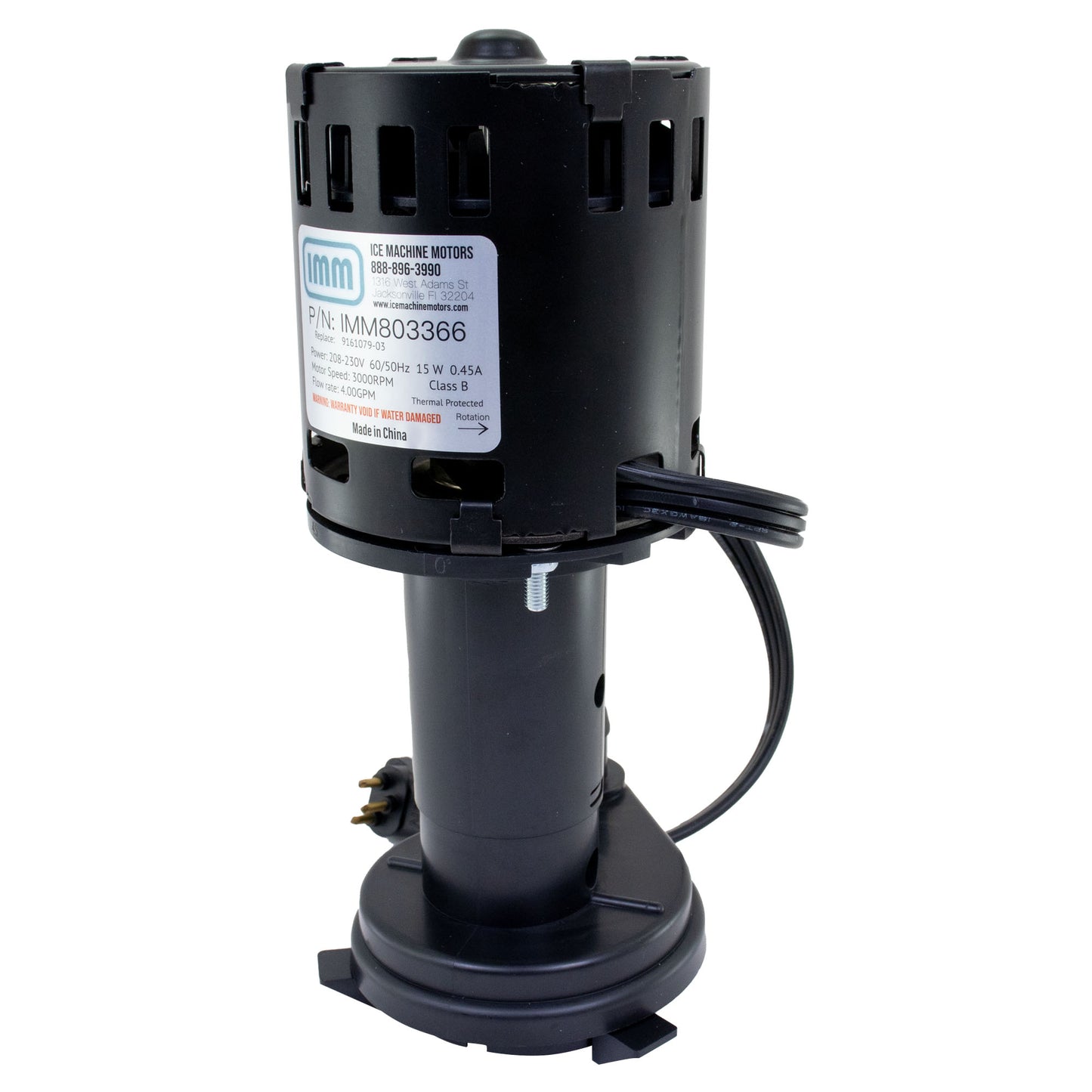 Replacement Ice O Matic 9161079-06 Water Pump, 240V, 5.18GPM